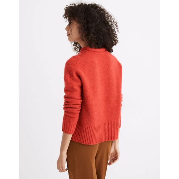 Madewell Fulton Pullover Sweater Boxy Fit Wool Alpaca Vintage Dahlia Size Small - Picture 2 of 10
